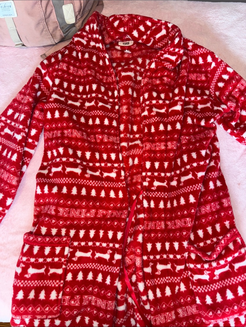 Red Holiday Fleece Pajama Robe